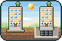 Ilustración en pixel art: Edificios antiterremotos