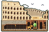 Ilustración en pixel art: El Coliseo