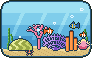 Ilustración en pixel art: Arrecifes de coral