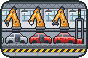 Pixel-art picture: Factory Robots