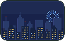 Pixel-art picture: Fireworks