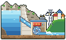 Pixel-art picture: Hydropower