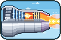 Ilustración en pixel art: Motores a reacción
