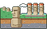 Pixel-art picture: The Moai