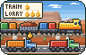 Ilustración en pixel art: Trenes de mercancías