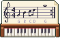Pixel-art picture: Reading Sheet Music