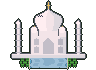 Ilustración en pixel art: El Taj Mahal