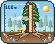Ilustración en pixel art: Raíces, tallos y hojas
