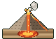 Pixel-art picture: Volcanoes